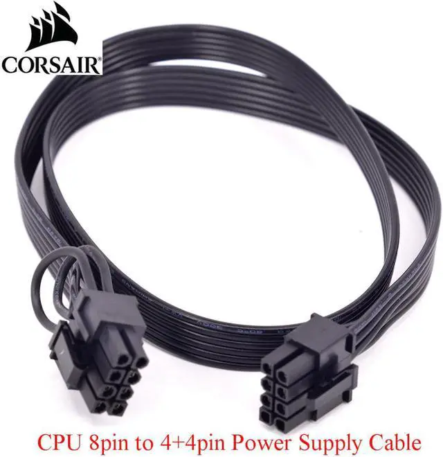 Alt view image 3 of 7 - CPU 8pin to 4+4pin Power supply Cable ATX 12V Durable 2x P4 to P8 for Corsair CX Series CX430M 500M 600M 750M CS Series CS450M 550M 650M 750M 850M