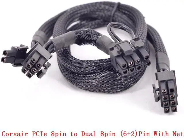 Alt view image 2 of 6 - PCI-e 8Pin to Dual 8Pin 6+2pin Braided Net Power supply Cable Graphics Card GPU Cable 8Pin for CORSAIR RM Series RM1000 RM850 RM750 RM650 RM550 RM450 CS Series CS450M CS550M CS650M CS750M CS850M