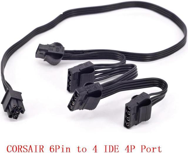 CORSAIR PCIe 6Pin to 4 IDE Molex 4Pin Power Supply Cable for CS CX HX RM Series CS550M CS650M CS750M CS850M CX450M CX650MX CX750M HX850 HX750 HX650 RM450 RM550