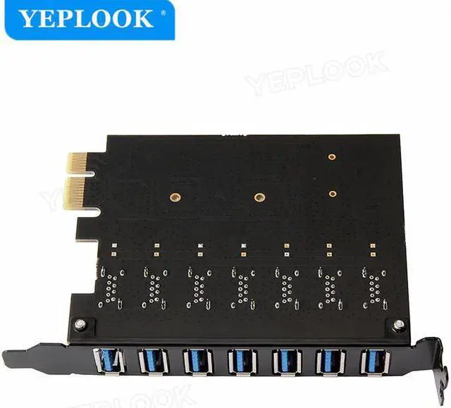 Alt view image 6 of 6 - 7 Port USB 3.0 PCIe Expansion Card PCI-e USB3.0 Hub Adapter 7-port External USB3.0 Controller 5Gbps for PC Desktop NEC+VIA Chip