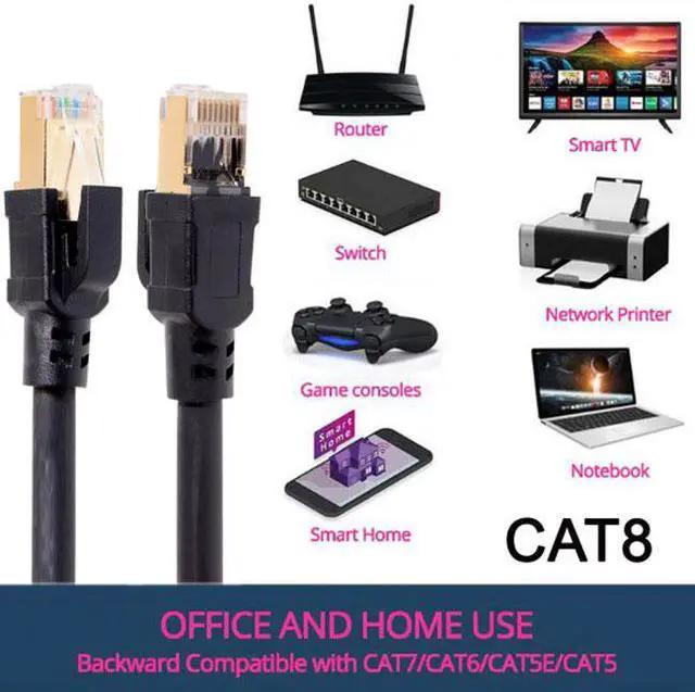 Alt view image 6 of 7 - HKCY UT-002 100cm RJ45 Cat8 Ethernet Network Lan Cable Patch Cord 25/40Gbps for Router Laptop