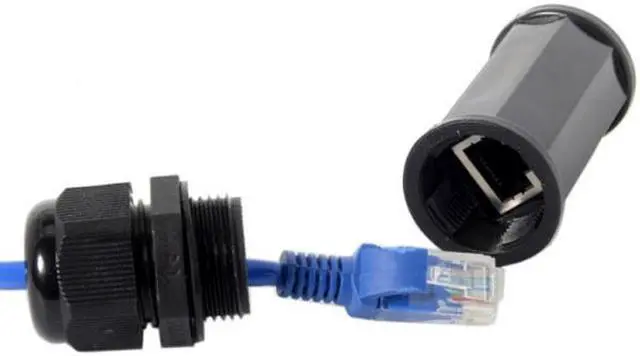Alt view image 4 of 6 - Cablecc Locking Waterproof CAT6 RJ45 Female to Female Lan Ethernet Network Extension Adapter Coupler