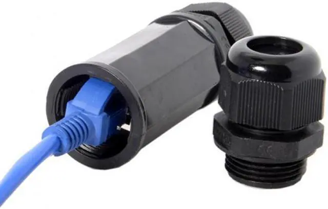 Alt view image 2 of 6 - Cablecc Locking Waterproof CAT6 RJ45 Female to Female Lan Ethernet Network Extension Adapter Coupler