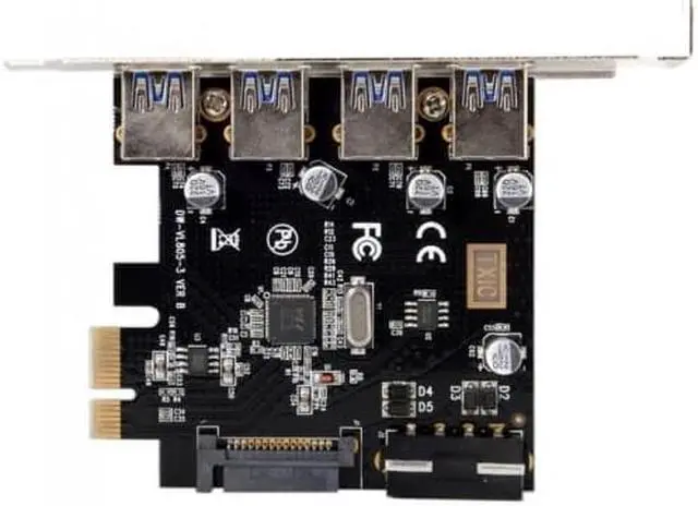 Alt view image 7 of 8 - Chenyang 4 Ports PCI-E to USB 3.0 HUB PCI Express Expansion Card Adapter 5Gbps for Motherboard