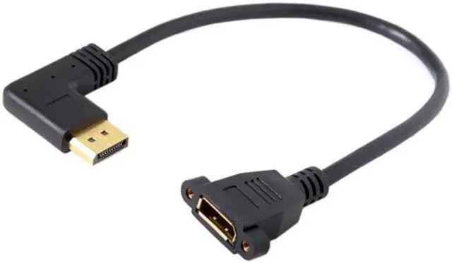Alt view image 4 of 7 - Jimier Cable DisplayPort Display Port Male to Female 90 Degree Right Down Angled Extension Cable