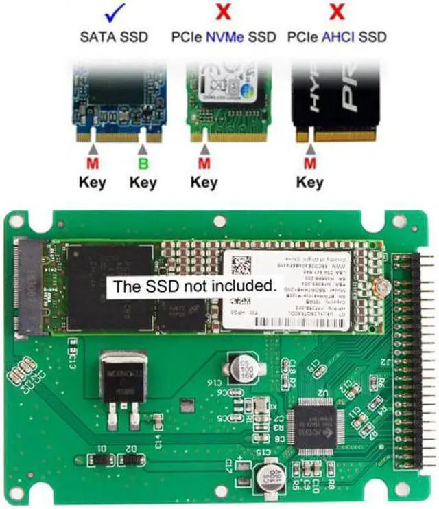 Alt view image 2 of 7 - Chenyang Cable NGFF B/M-key SSD to 2.5 inch IDE 44Pin Hard Disk Case Enclosure for Notebook Laptop