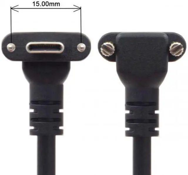 Alt view image 4 of 7 - Cablecc 1.2M Down Up Angled USB 3.1 Type-C Dual Screw Locking to Standard USB3.0 Data Cable 90 Degree for Camera