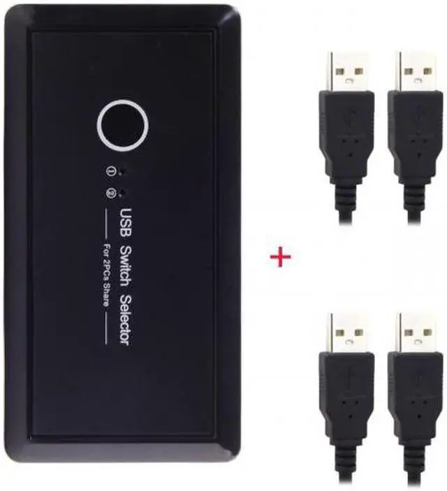Alt view image 2 of 7 - Cablecc KVM USB 3.0 Switch Selector 2 Port PCs Sharing 4 Devices for Keyboard Mouse Scanner Printer