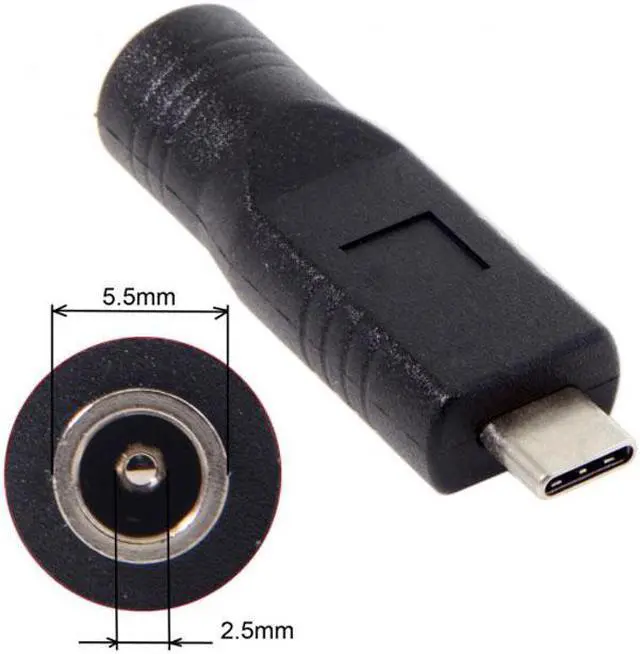 Alt view image 5 of 5 - Chenyang Cable DC Jack 5.5*2.5mm Input to USB-C Type-C Power Plug Charge Adapter for Laptop Phone