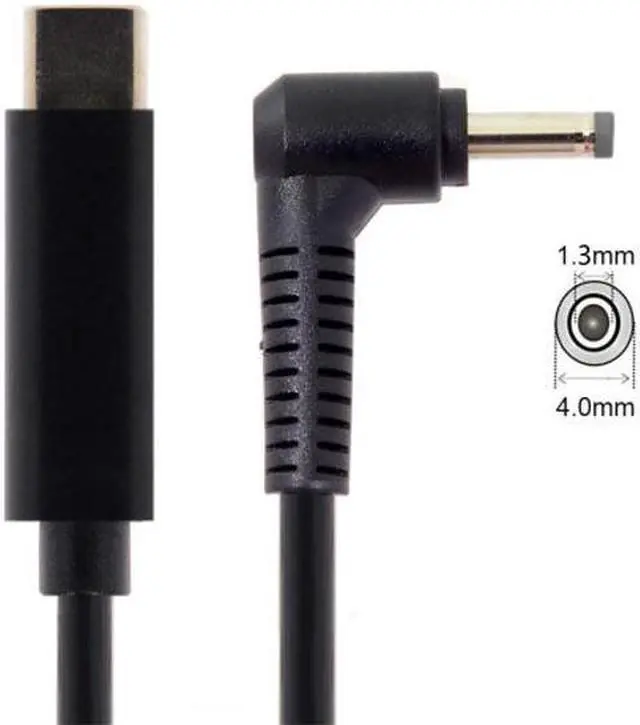 Alt view image 4 of 5 - Chenyang Cable Type C USB-C Input to DC 4.0*1.3mm Power PD Charge Angled Cable for Laptop 18-20V