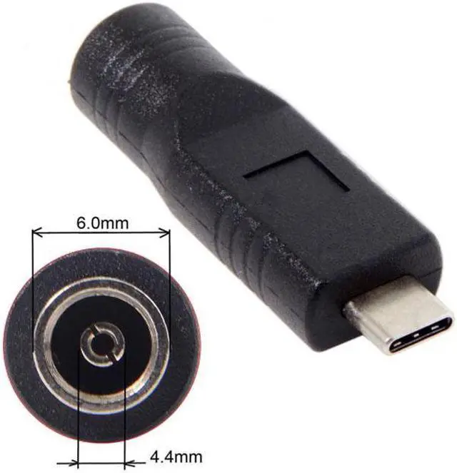 Alt view image 5 of 5 - Chenyang Cable DC Jack 6.0*4.4mm Input to USB-C Type-C Power Plug Charge Adapter for Laptop Phone