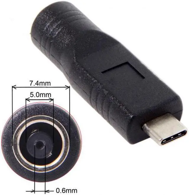 Alt view image 5 of 5 - Chenyang Cable DC Jack 7.4*5.0mm Input to USB-C Type-C Power Plug Charge Adapter for Laptop Phone