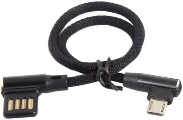 Alt view image 3 of 7 - Chenyang Cable Micro USB 5Pin to Left Right Angled 90 Degree USB 2.0 Data Cable with Sleeve for Tablet & Phone 15cm
