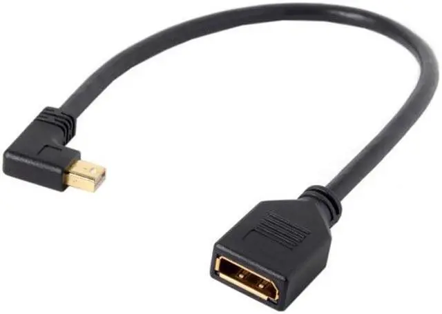 Alt view image 2 of 7 - Chenyang Cable Right Angled Mini DP DisplayPort 90 Degree to DisplayPort  Female Cable for Displays Monitors