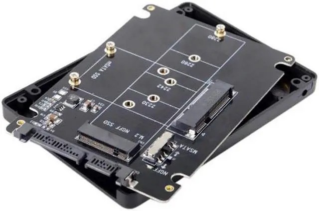 Alt view image 7 of 7 - KAIBOXIXI Combo M.2 NGFF B-key & mSATA SSD to SATA 3.0 Adapter Converter Case Enclosure with Switch