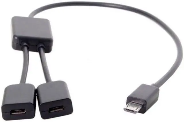 Main image of Jimier Cable Micro USB to Dual Ports Micro USB Female Hub Cable For Laptop PC & Mouse & Flash Disk