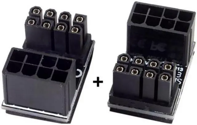 Alt view image 2 of 7 - Jimier Cable ATX 8Pin Female to 8pin Male 180 Degree Angled Power Adapter for Desktops Graphics Card