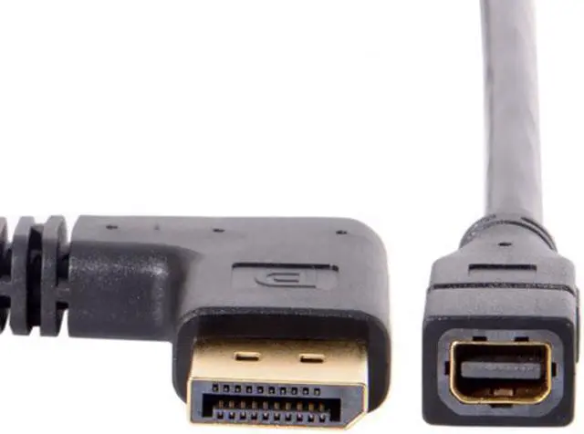 Alt view image 2 of 7 - Jimier CY DP-048-RI Right Angled DP DisplayPort 90 Degree to Mini DP DisplayPort Female Cable for Displays Monitors