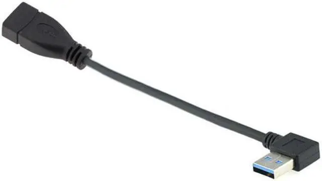 Alt view image 4 of 5 - Cablecc Left Angled USB 3.0 Type-A Male to USB 3.0 Type-A Female Extension Cable 20cm 5Gbps 90 Degree