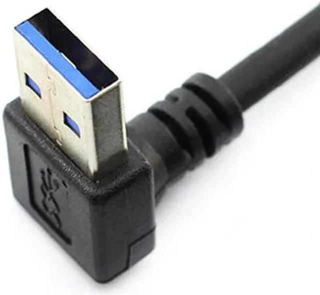 Alt view image 4 of 5 - CYSM Up Angled USB 3.0 Type-A Male to USB 3.0 Type-A Female Extension Cable 20cm 5Gbps 90 Degree