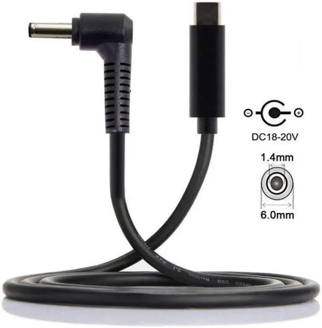 Alt view image 2 of 5 - CYSM Type C USB-C Input to DC 6.0*1.4mm Power PD Charge Cable for Fujitsu Sony Laptop Notebook