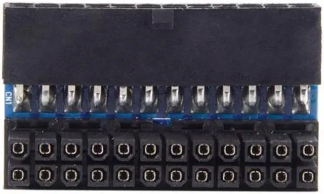 Alt view image 3 of 7 - Xiwai CY  PW-007 ATX 24Pin Female to 24pin Male 90 Degree Power Adapter Mainboard Motherboard for Desktops PC Supply