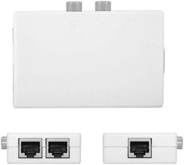Main image of Cablecc UTP STP 2 in 1 out 2 Ports RJ45 LAN CAT Network Switch Selector Internal External Networking Switcher Splitter Box