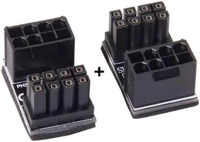 Alt view image 4 of 7 - Jimier Cable ATX 8Pin Female to 8pin Male 180 Degree Angled Power Adapter for Desktops Graphics Card