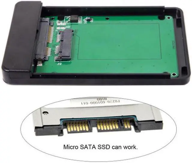 Alt view image 2 of 6 - KAIBOXIXI USB 3.1 Type-C USB-C to 1.8 inch Micro SATA 16pin 7+9 SSD to External Hard disk Enclosure