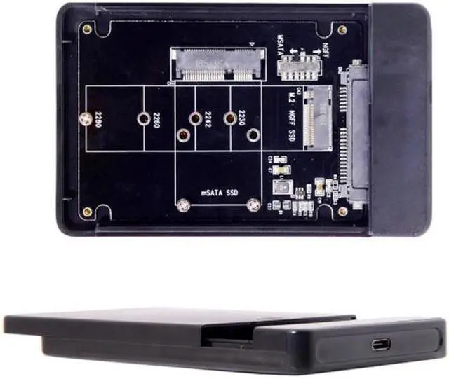 Alt view image 3 of 6 - Chenyang Cable Combo M.2 NGFF B-key & mSATA SSD to USB Type-C Converter Case Enclosure with Switch