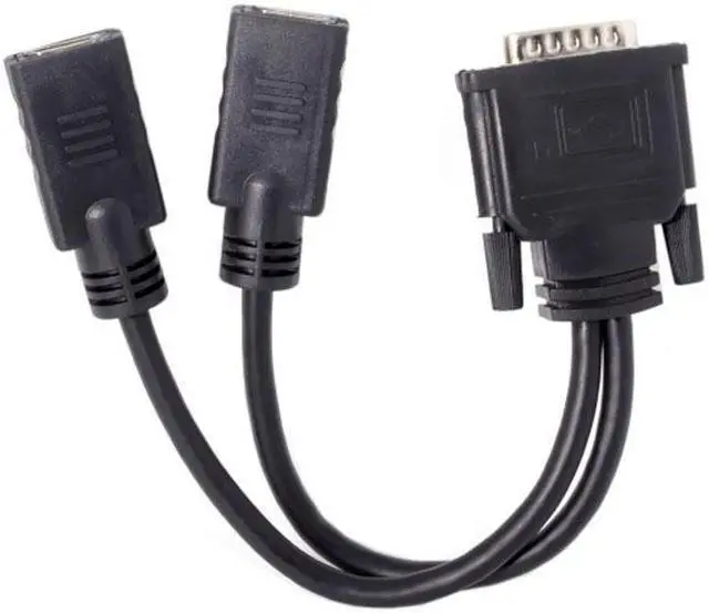 Alt view image 4 of 7 - Xiwai CY  DB-028 DMS-59Pin Male to Dual HDMI 1.4 HDTV Female Splitter Extension Cable for PC Graphics Card