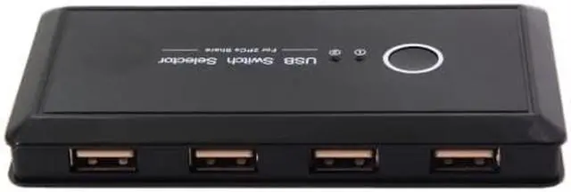 Alt view image 4 of 7 - Cablecc KVM USB 2.0 Switch Selector 2 Port PCs Sharing 4 Devices for Keyboard Mouse Scanner Printer