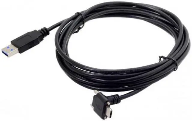 Alt view image 6 of 7 - Cablecc 1.2M Down Up Angled USB 3.1 Type-C Dual Screw Locking to Standard USB3.0 Data Cable 90 Degree for Camera