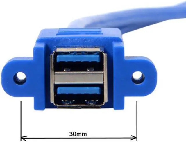 Alt view image 4 of 7 - Chenyang Cable Stackable USB 3.0 Female Panel Type to Motherboard 20Pin Header Cable Dual Ports 50cm
