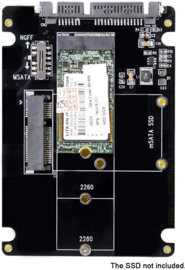 Alt view image 2 of 7 - KAIBOXIXI Combo M.2 NGFF B-key & mSATA SSD to SATA 3.0 Adapter Converter Case Enclosure with Switch