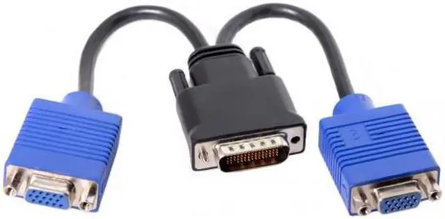 Alt view image 2 of 4 - Cablecc DMS-59pin Male to Dual 15Pin VGA RGB Female Splitter Extension Cable for PC Graphics Card