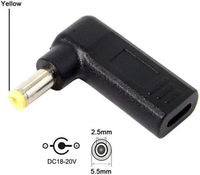 Alt view image 2 of 5 - Jimier Cable USB 3.1 Type C USB-C to DC 20V 5.5 2.5mm Adapter PD Emulator Trigger 90 Degree Angled