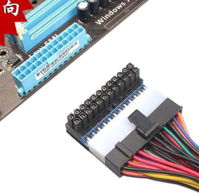 Alt view image 7 of 7 - Xiwai CY  PW-007 ATX 24Pin Female to 24pin Male 90 Degree Power Adapter Mainboard Motherboard for Desktops PC Supply