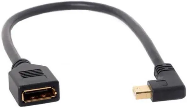 Alt view image 4 of 5 - Xiwai Left Angled Mini DP DisplayPort 90 Degree to DisplayPort  Female Cable for Displays Monitors
