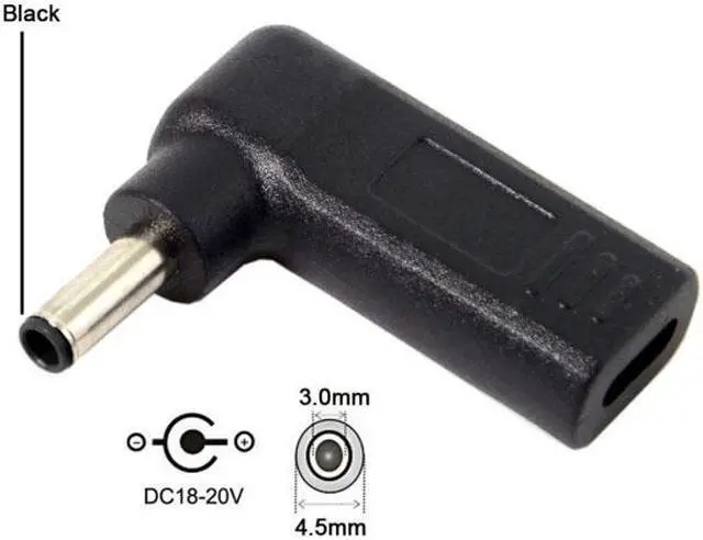 Alt view image 4 of 4 - Chenyang Cable USB 3.1 Type C USB-C to DC 4.5*3.0mm Dell Adapter PD Emulator Trigger 90 Degree Angled