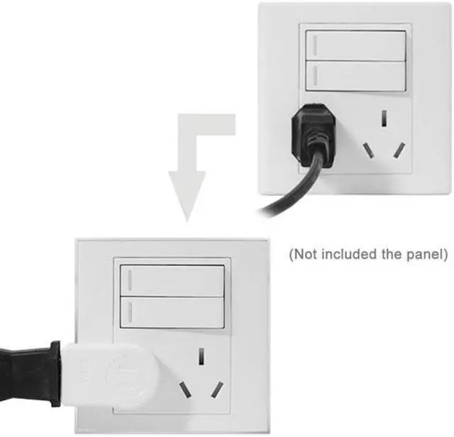 Alt view image 7 of 7 - NEMA 1-15P USA Outlet Saver Power Extension Adapter 2-prong 2 Outlets 90 Degree Up Down Angled