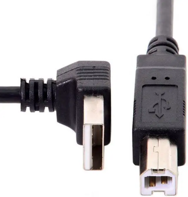 Alt view image 4 of 7 - Cablecc CY U2-117 Down Angled 90 Degree USB 2.0 Male to B Type Male Cable for Printer Scanner Hard Disk 20cm