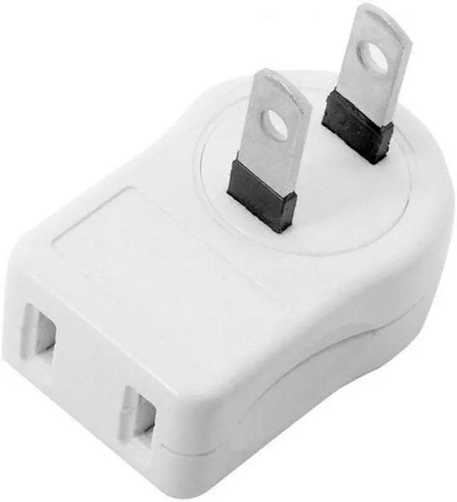 Alt view image 2 of 7 - NEMA 1-15P USA Outlet Saver Power Extension Adapter 2-prong 2 Outlets 90 Degree Left Right Angled