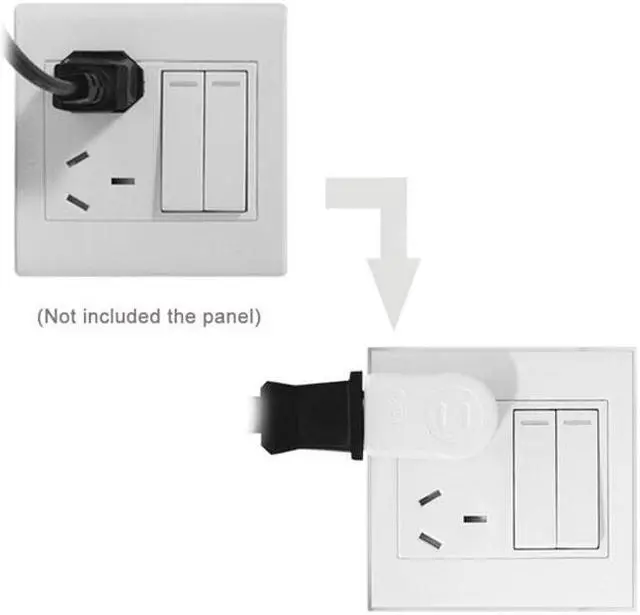 Alt view image 6 of 7 - NEMA 1-15P USA Outlet Saver Power Extension Adapter 2-prong 2 Outlets 90 Degree Left Right Angled