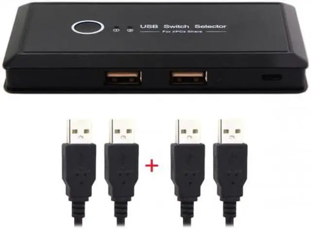 Alt view image 3 of 7 - Cablecc KVM USB 2.0 Switch Selector 2 Port PCs Sharing 4 Devices for Keyboard Mouse Scanner Printer