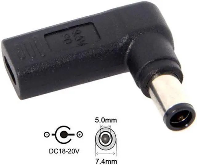 Alt view image 4 of 4 - KAIBOXIXI USB 3.1 Type C USB-C to DC 7.4*5.0mm Dell Adapter PD Emulator Trigger 90 Degree Angled