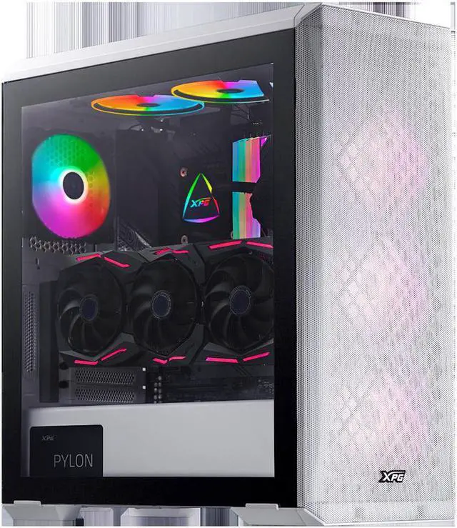 Alt view image 2 of 7 - XPG Defender Mid-Tower Chassis | White ATX MESH Front Panel Efficient Airflow 3MM Tempered Glass PC Case| E-ATX CEB EEB Micro-ATX Mini-ITX | Dust Filter | Combo Drive Storage Bays-DEFENDER-WHCWW
