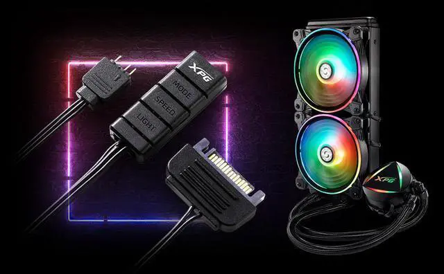 Alt view image 8 of 10 - XPG LEVANTE RGB Liquid CPU Cooler: 240mm Radiator 2 x 120mm Fans