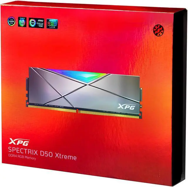 Alt view image 5 of 7 - XPG SPECTRIX D50 Xtreme RGB Desktop Memory 16GB (2x8GB) 4800MHz DDR4 CL19 Gun Metal