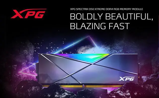 Alt view image 6 of 7 - XPG SPECTRIX D50 Xtreme RGB Desktop Memory 16GB (2x8GB) 4800MHz DDR4 CL19 Gun Metal